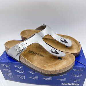 Birkenstock Gizeh Birko-Flor Thong Sandal Silver EU 42 Mens US 9- 9.5/ Wms US 11